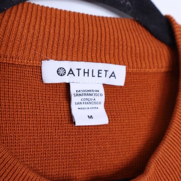 Athleta Sequoia Burnt Orange Zip-Front Women's Sweater - Picture 8 of 11